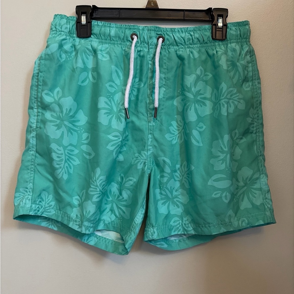 Islandhaze Teal Floral Swim Trunks